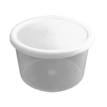 Verpackungsbecher / Feinkostbecher transparent mit Deckel weiß 1100 ml transparent PP (50 Stk.)